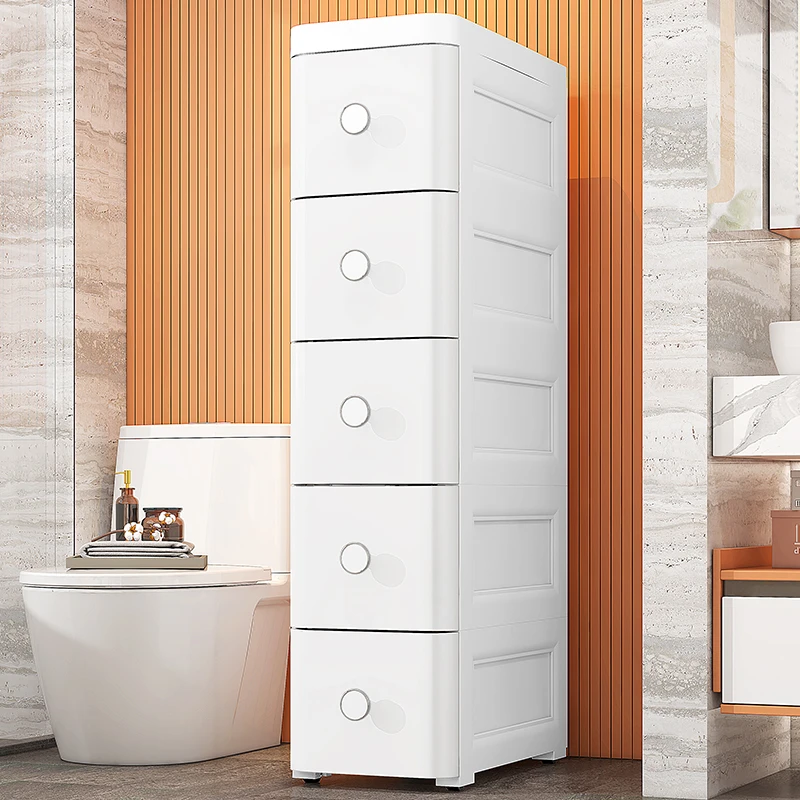 加厚抽屉式收纳柜五斗柜多层夹缝储物柜卧室家用客厅置物柜
