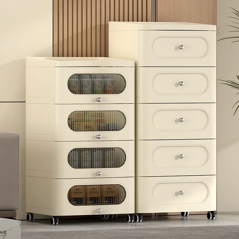 多层夹缝储物柜卧室床头柜零食收纳柜抽屉式家用客厅置物柜五斗柜