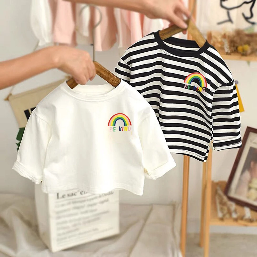 【多图案】春秋款男童女宝宝打底衫婴儿长袖条纹T恤儿童休闲上衣