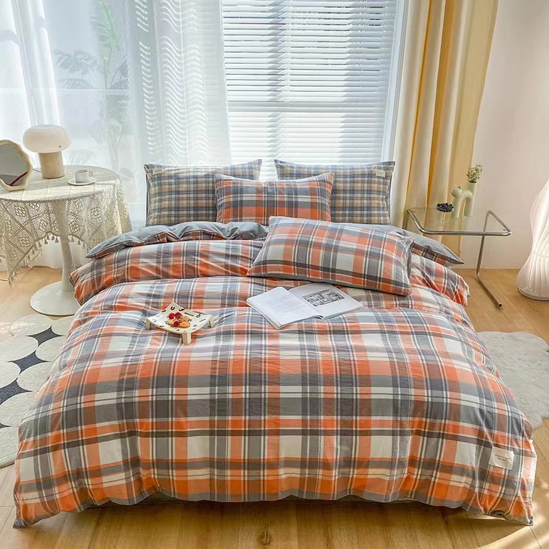 无印风纯棉四件套100%全棉水洗棉家纺床上用品床单款4件套