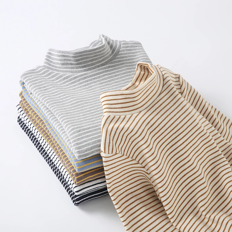 儿童打底衫秋冬款宝宝半高领纯棉内搭上衣女童秋装中大童男童秋衣