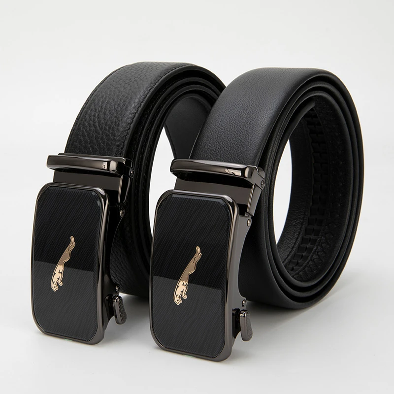 皮带男真皮自动扣腰带2024新款潮时尚豹子扣高档头层牛皮裤带