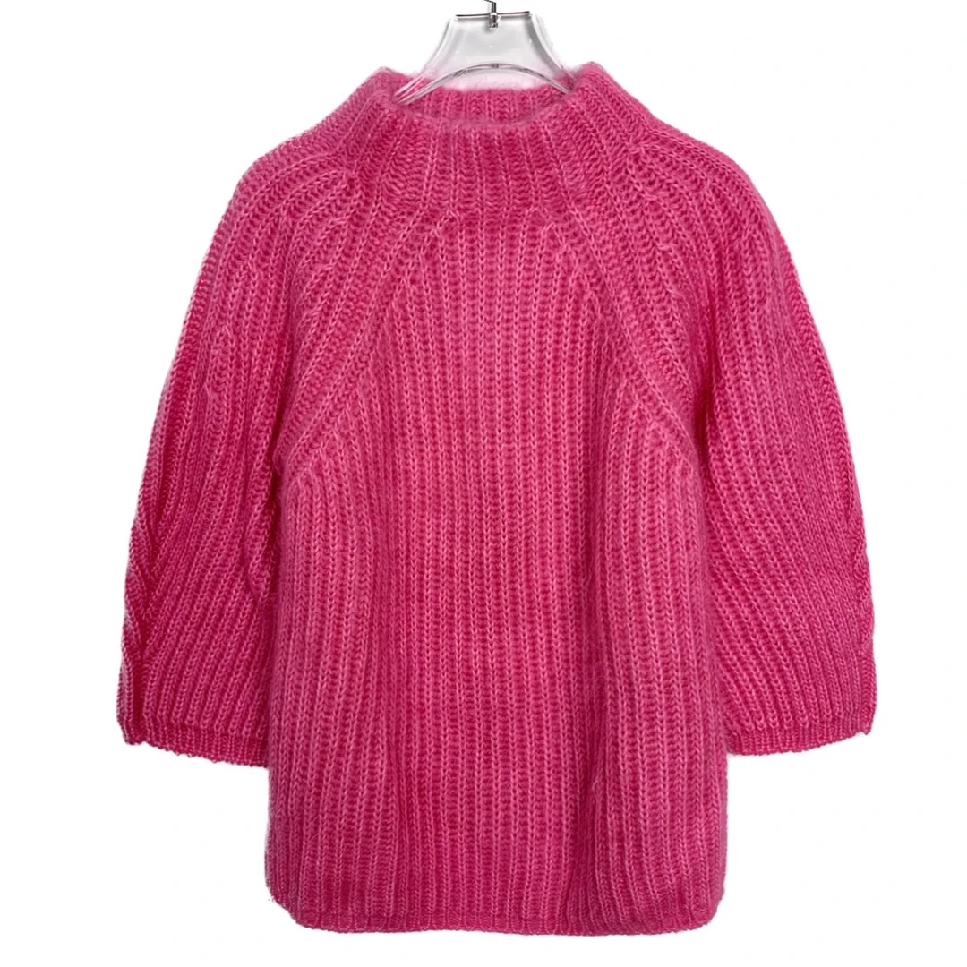 99新 0008257 Fendi 芬迪 竖条纹中领针织毛衣 粉色 42码