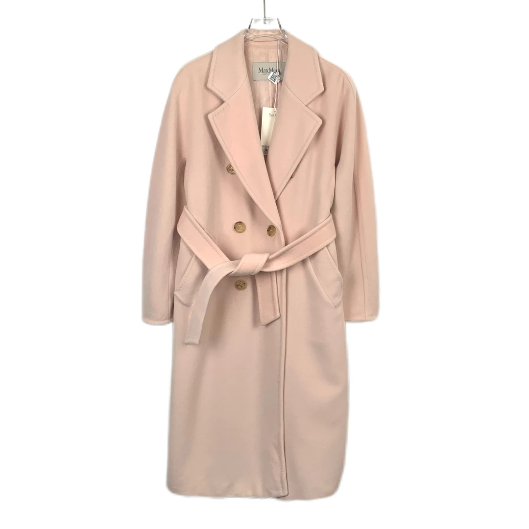 H9645 Maxmara 101801 粉色羊毛翻领双排扣大衣外套 34 XXS码