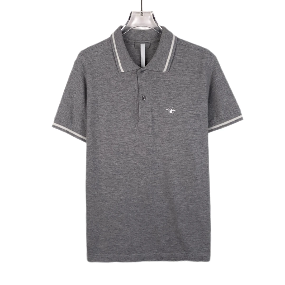 012776 原5.6K Dior 迪奥 小蜜蜂刺绣翻领灰色棉质短袖Polo衫 S码