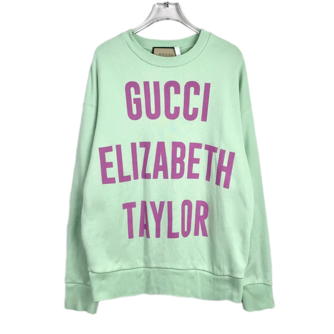 95新 HM 010111 Gucci  字母logo印花 薄荷绿 S码 轻微污渍