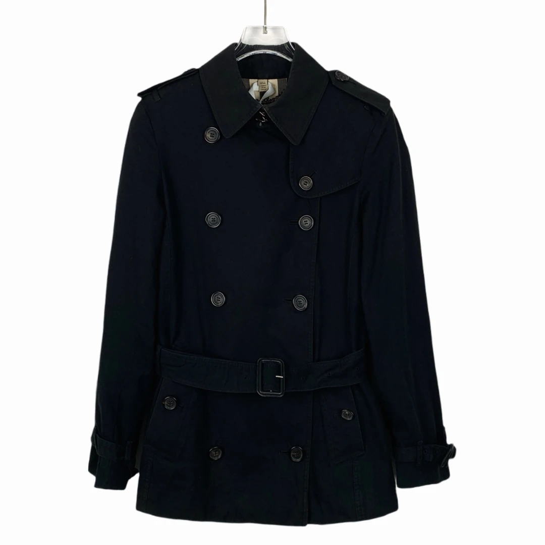 95新 BURBERRY/博柏利 015911 翻领双排扣腰带款风衣外套 S码