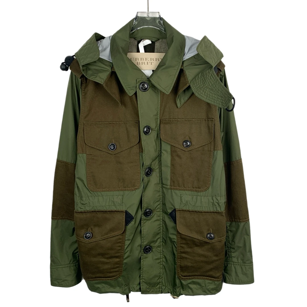 99新 017289 Burberry bbr 博柏利 logo贴饰多口袋拼接夹克 M码