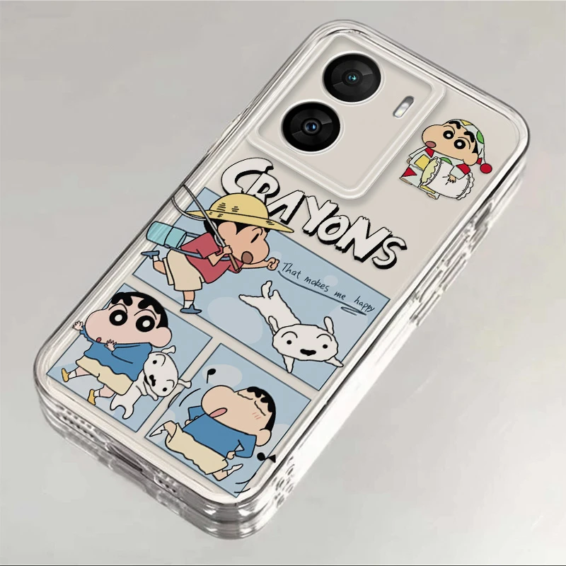 vivoiqooz7适用手机壳蜡笔小新秋游卡通透明全包软硅胶防摔保护