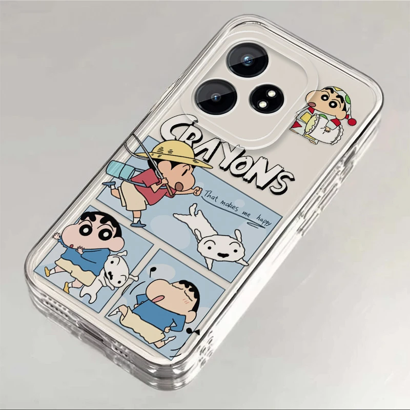 Realme真我GTNeo6适用手机壳蜡笔小新秋游卡通透明全包软硅胶防