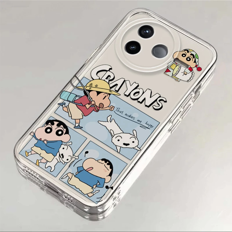 小米红米K80适用手机壳蜡笔小新秋游卡通透明全包软硅胶防摔保护