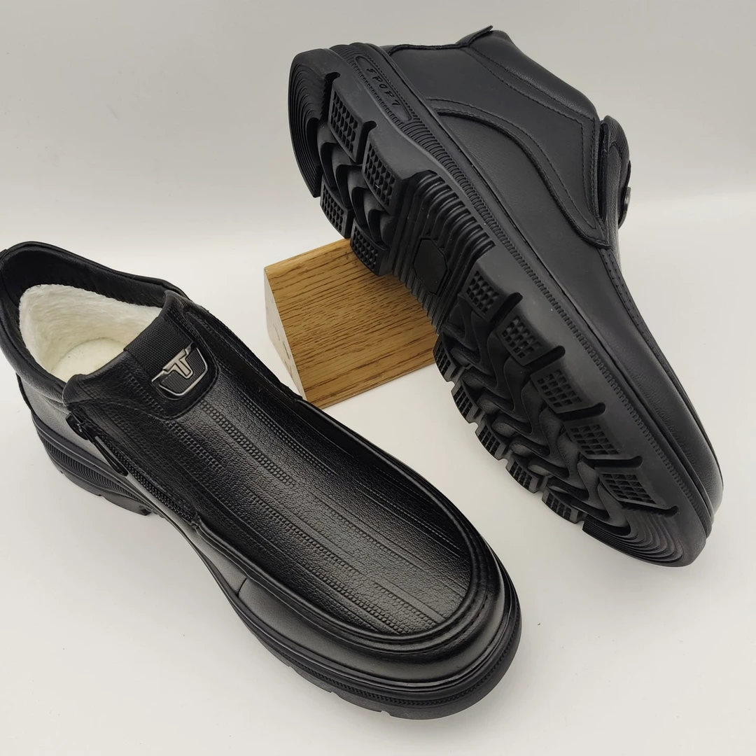 陇上红牛休闲皮鞋休闲高帮皮棉鞋88116