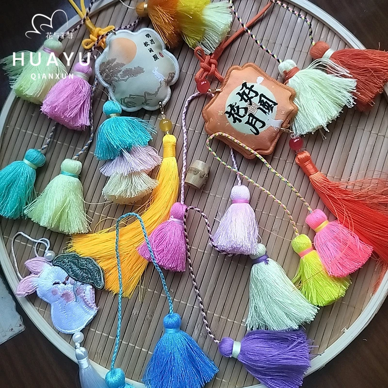 花与千荨 中秋新品双头流苏花艺diy配饰车挂门挂香囊挂饰装饰材料