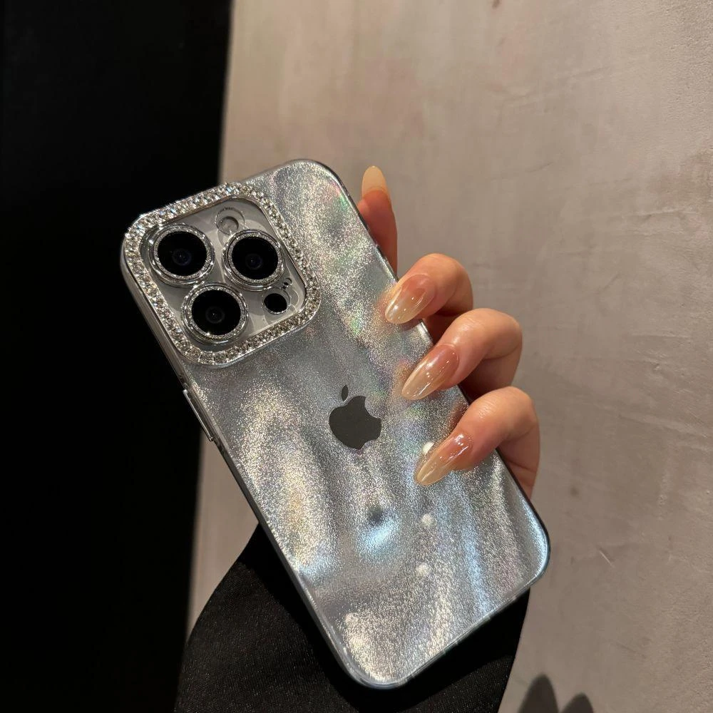 简约褶皱纹羽纱适用苹果15promax手机壳气质iPhone14个性13小众12