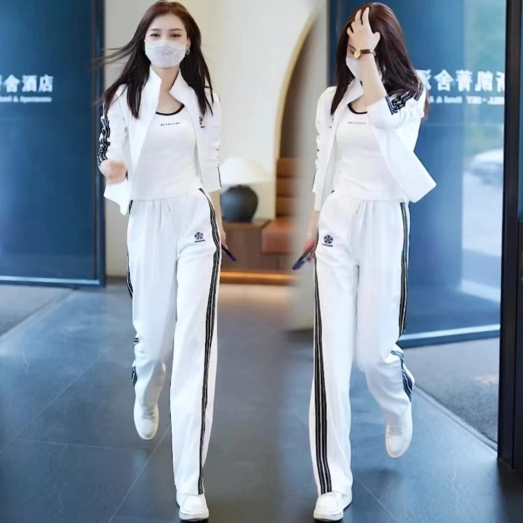 休闲运动套装女宽松2023春季新款洋气减龄气质卫衣阔腿卫裤两件套