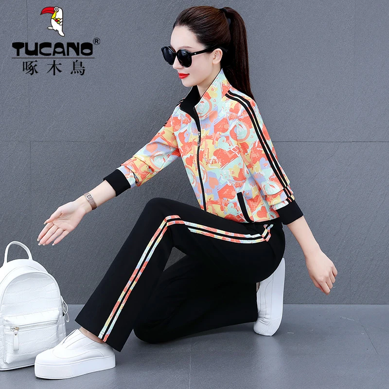 休闲运动套装女春秋2023新款减龄漂亮洋气中年妈妈秋装卫衣两件套