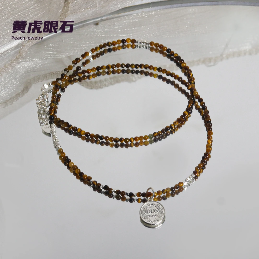 黄虎眼石项链 Q482 多样性发颜色微差发货件数一