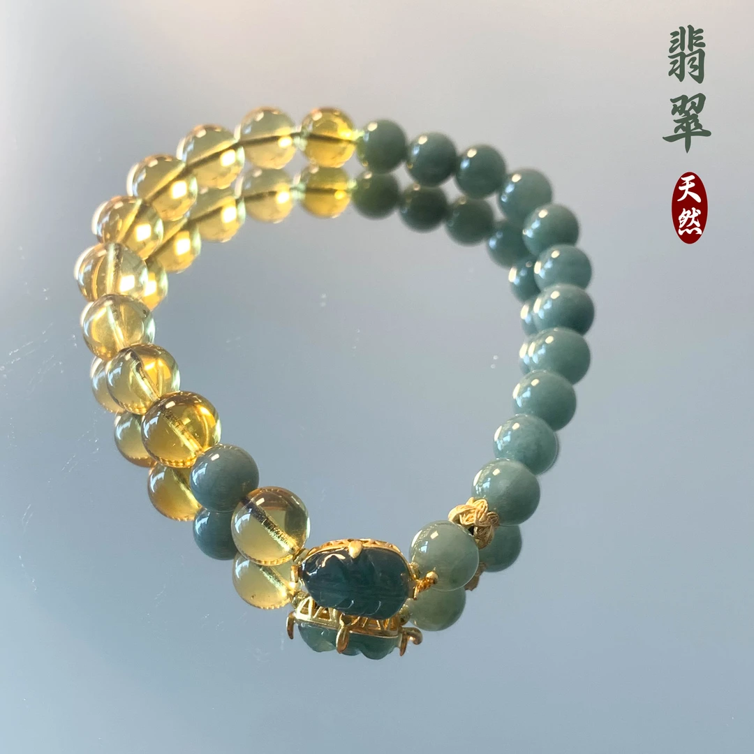 L07 翡翠手工手链 多样性发颜色微差 发货件数一