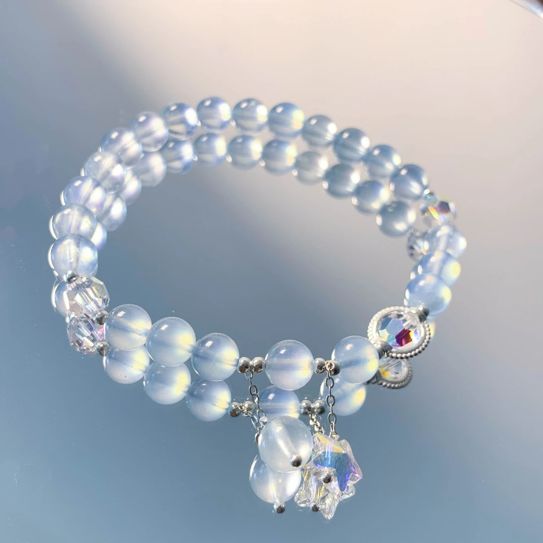 A163 海蓝宝星星手链 多样性发颜色微差 发货件数一