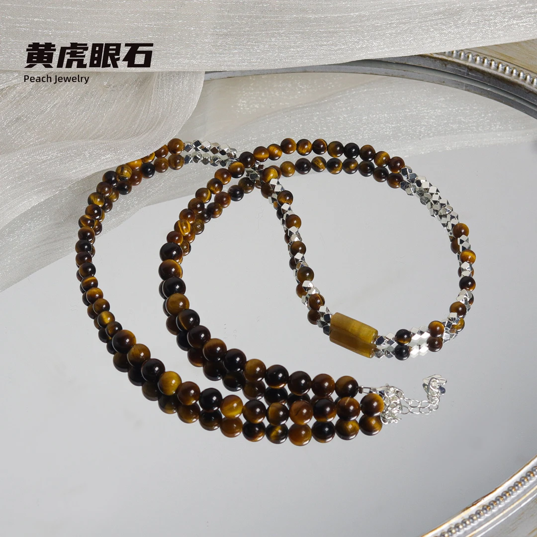 黄虎眼石项链 XK254 多样性发颜色微差发货件数一