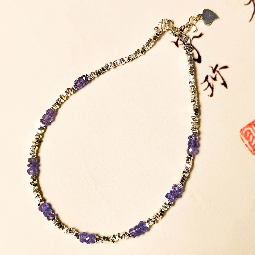 坦桑石素圈百搭手链 XK55 多样性发颜色微差 发货件数一