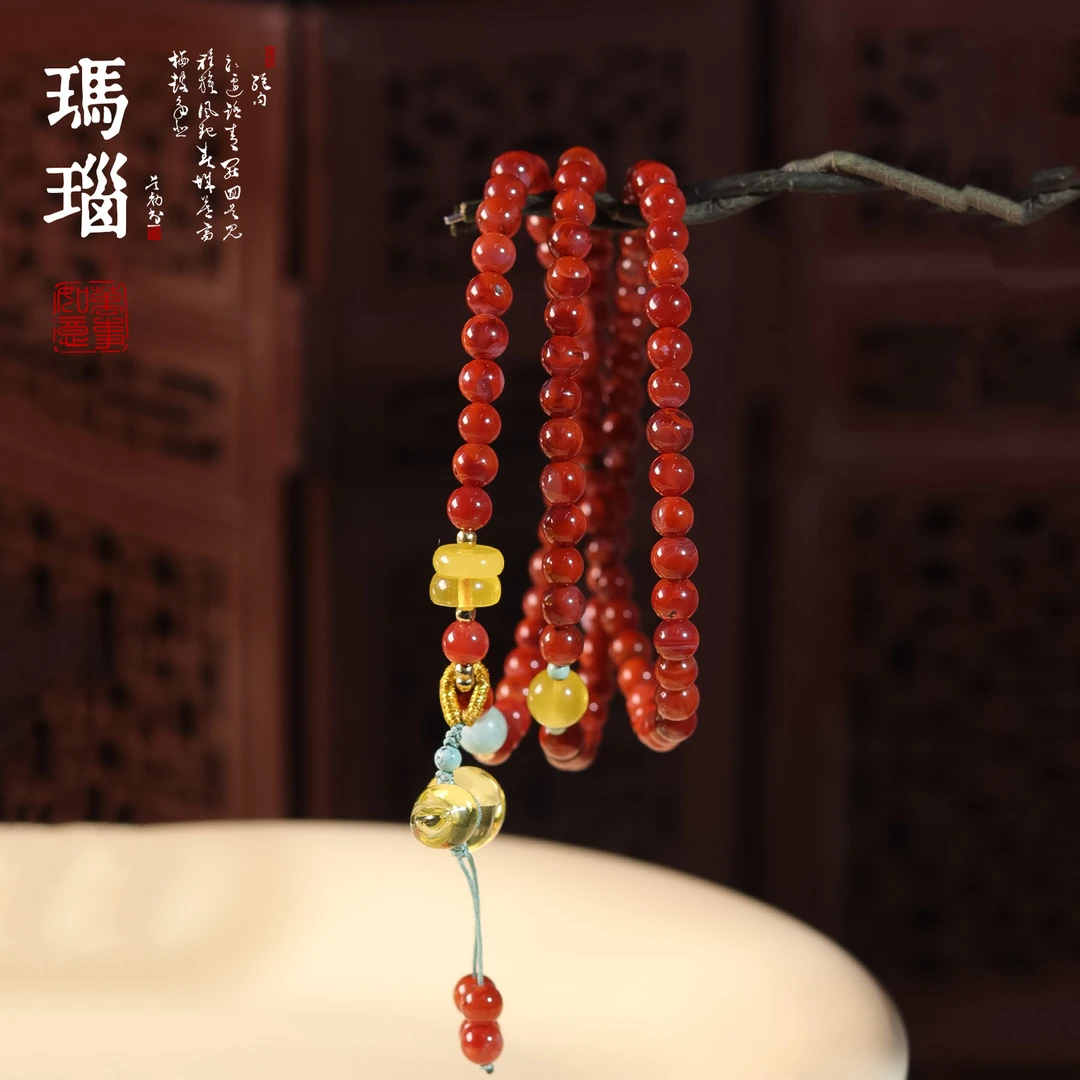 三圈玛瑙手链 Z09 多样性发颜色微差发货件数一