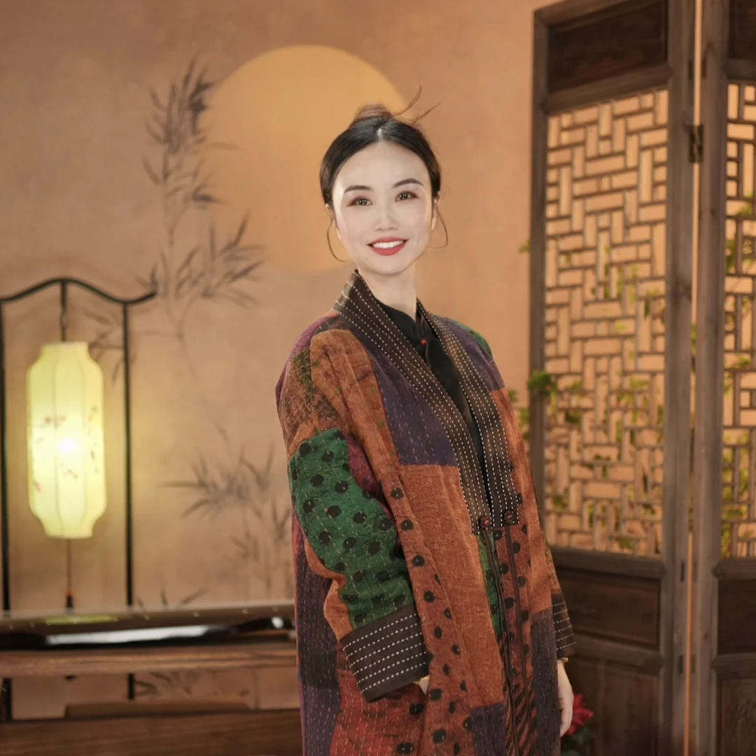 【东方婵韵】国风新中式优雅气质百搭中长款外套 DFCY23520