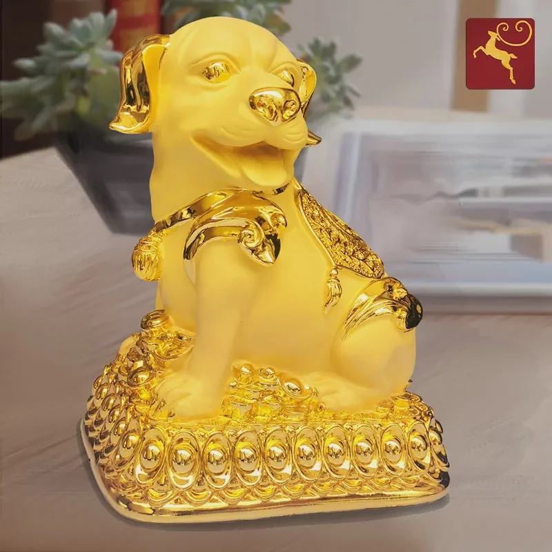 可爱金狗摆件只进不出存钱罐客厅创意家用树脂大号储蓄罐装饰品