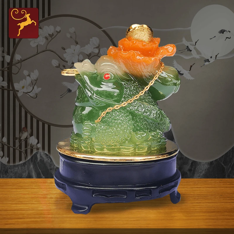 招财蟾蜍招财进宝金蟾摆件三足金蟾办公室装饰店铺收银台开业礼品