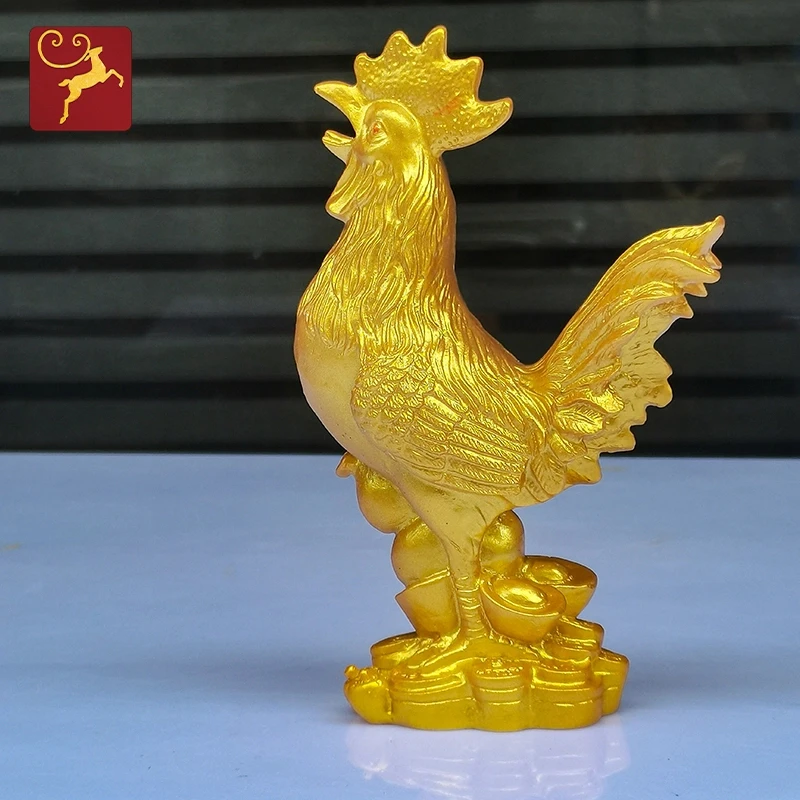 公鸡摆件生肖公鸡装饰品轻奢仿铜鸡家居客厅电视柜创意工艺品