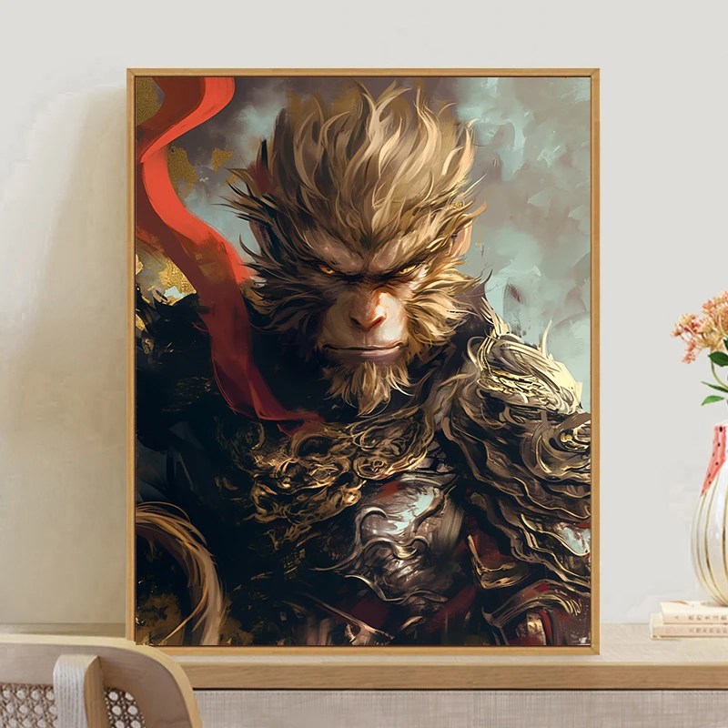 神话悟空diy数字油画填充涂色油彩画手工填色装饰画