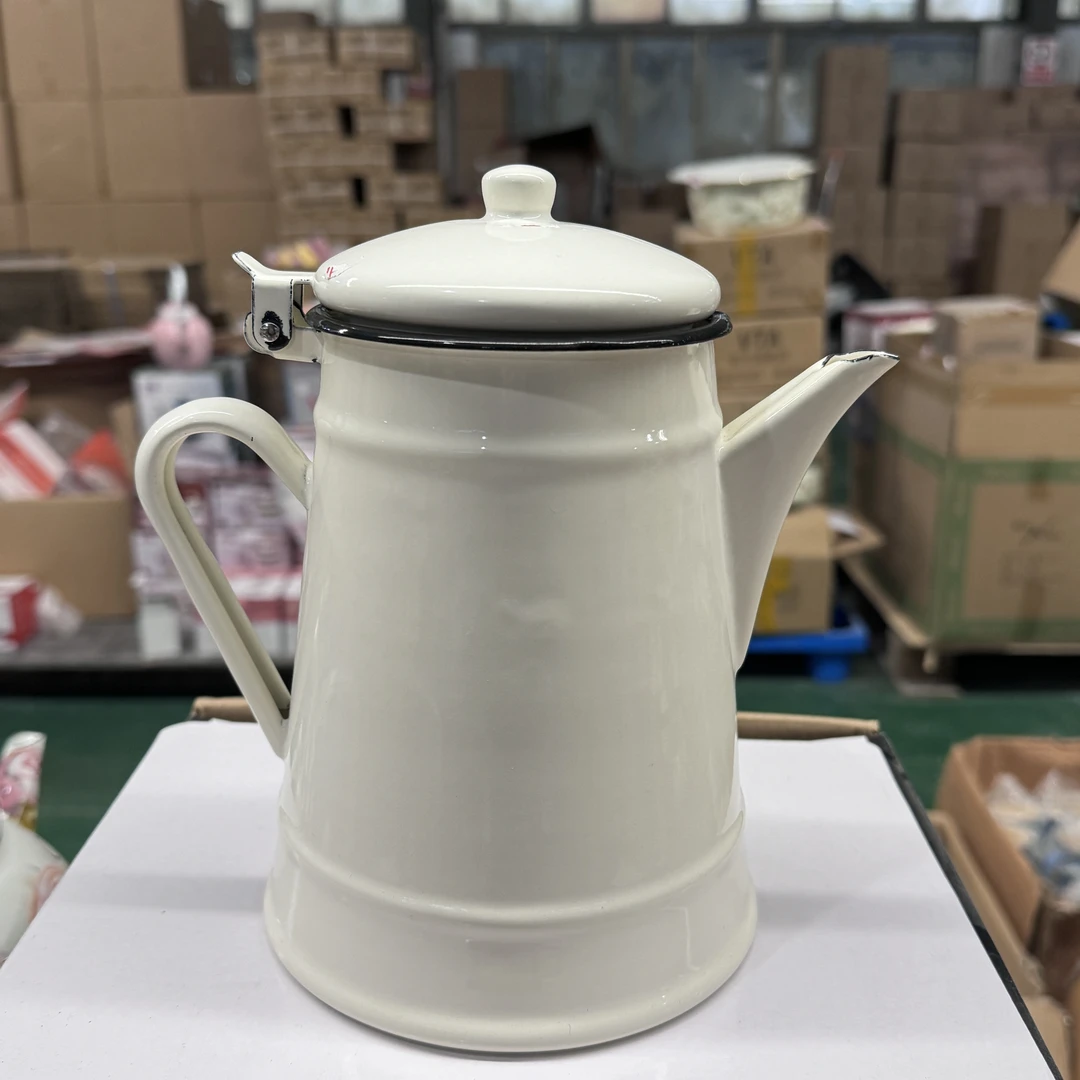 1.5L彩色微瑕珐琅搪瓷油壶【微瑕里面有黑纹，外面微爆】