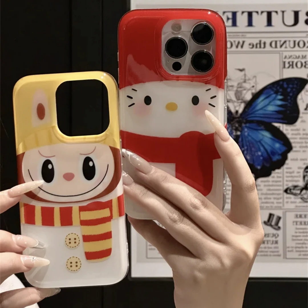 围巾布拉拉KT猫适用iPhone16可爱15/13手机壳苹果14promax双层IMD