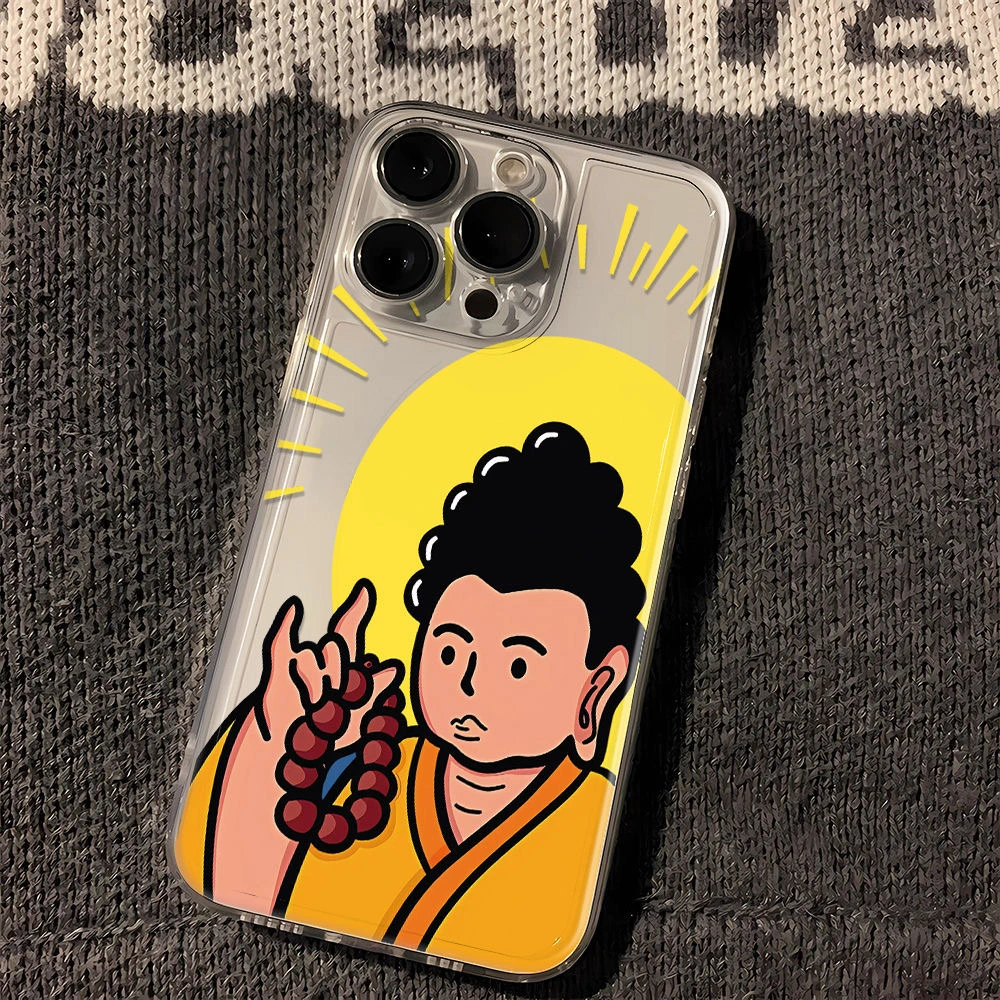 佛祖会保佑苹果15promax手机壳iPhone14/13/12卡通/11透明/XR全包