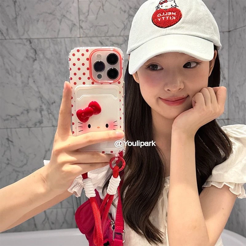 脸红kt猫适用iPhone16promax手机壳13/14创意xr/xsmax防摔硅胶ins