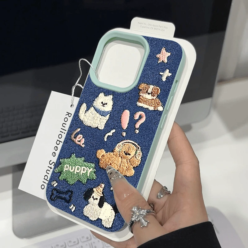 纺针织牛仔适用苹果16手机壳iPhone15promax保护套13/12创意个性/