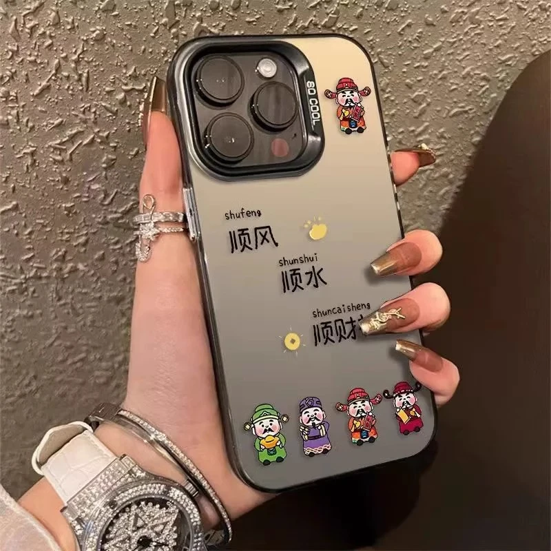 顺风顺水顺财神适用苹果16promax手机壳iphone17新款高级男15pro