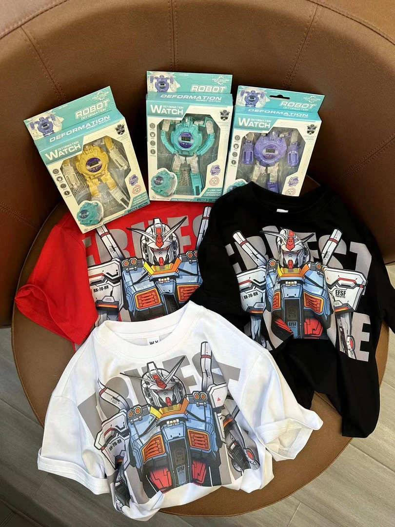 53儿童t恤童装百搭夏季宽松印花男童亲子打底情侣半袖潮流圆领