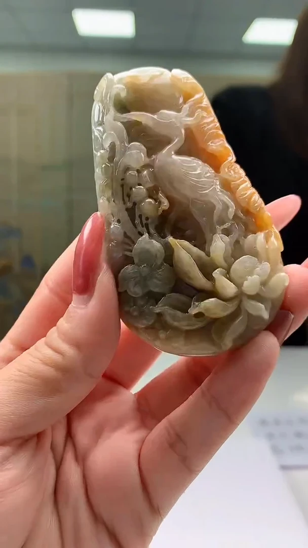 【闪购商品】定制翡翠未镶嵌4852ld-毛货挂件101