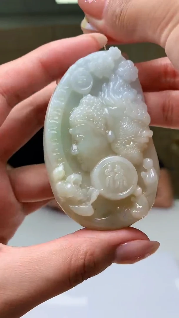 【闪购商品】定制翡翠未镶嵌4905MM-毛货挂件佛魔140