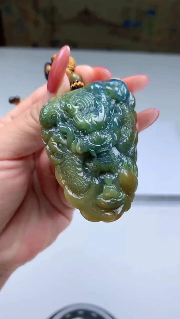 【闪购商品】定制翡翠未镶嵌4898ld-毛货挂件龙102