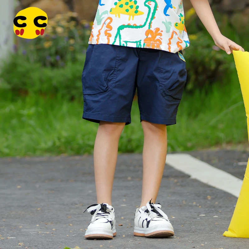 clanc潮牌童装夏季新款儿童休闲洋气工装裤简约五分裤男童短裤