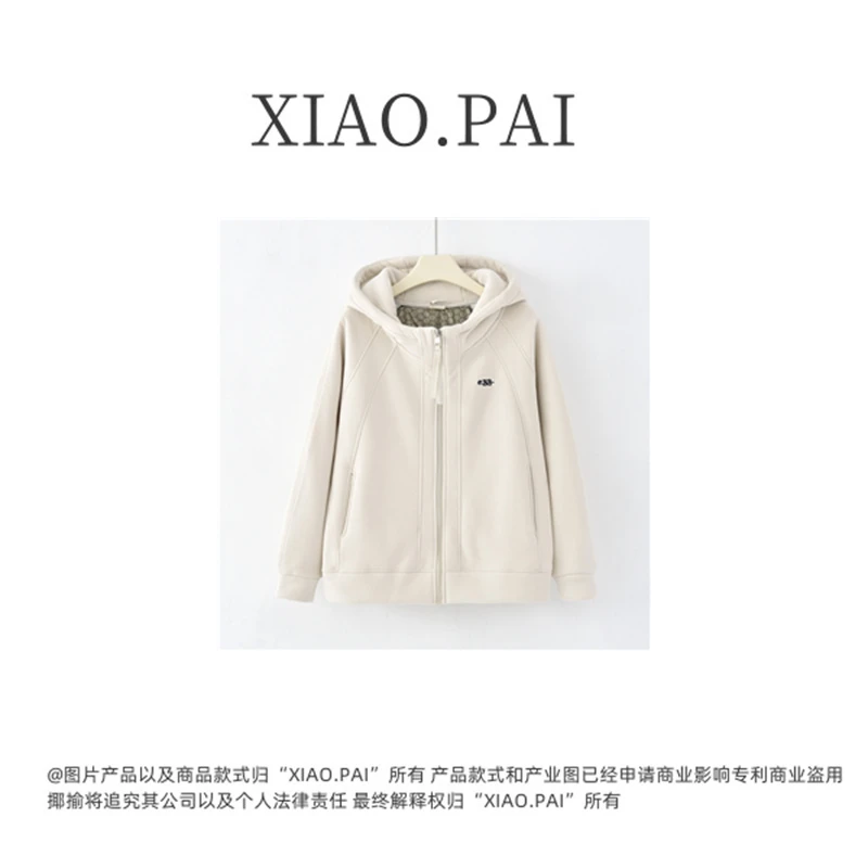 XIAOPAI-「休闲外套」2024加绒加厚女冬季新款石墨烯防风外套K-1039