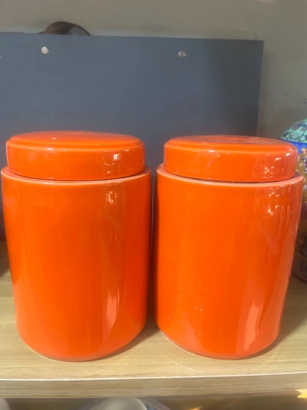 临时链接黄色直筒茶叶罐两只装A31