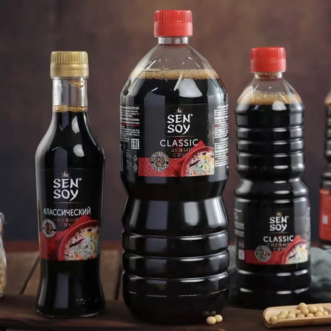 俄罗斯原装进口正品经典纯粮酿造黄豆美味鲜原汁凉拌酱油