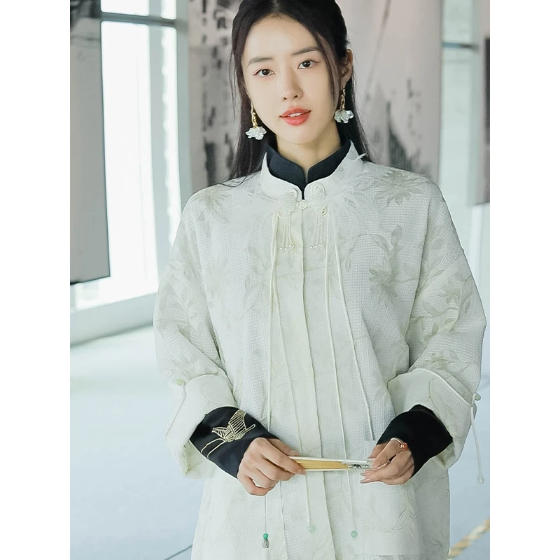 复古日记100桑蚕丝新中式春秋季新品中国风女装上衣外套23GW077