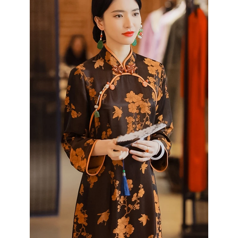 复古日记新品国风立领中式女旗袍夏季连衣裙231L6835