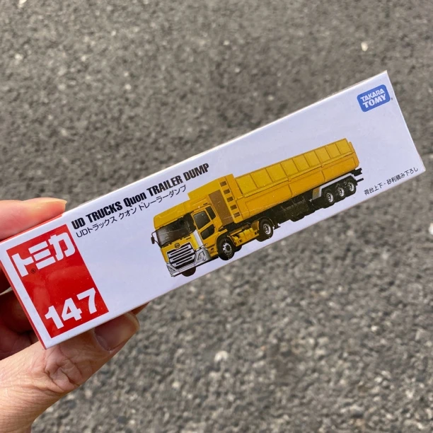 TOMY147红盒长条车TOMICA多美卡合金车模UD自卸卡车土渣运输拖车