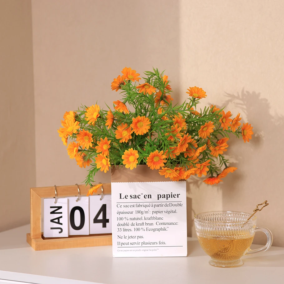 小雏菊仿真花摆设客厅餐桌面花艺装饰摆件