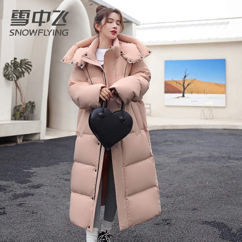 【极寒加厚】雪中飞长款羽绒服女2023新款时尚过膝被子款冬季羽绒服
